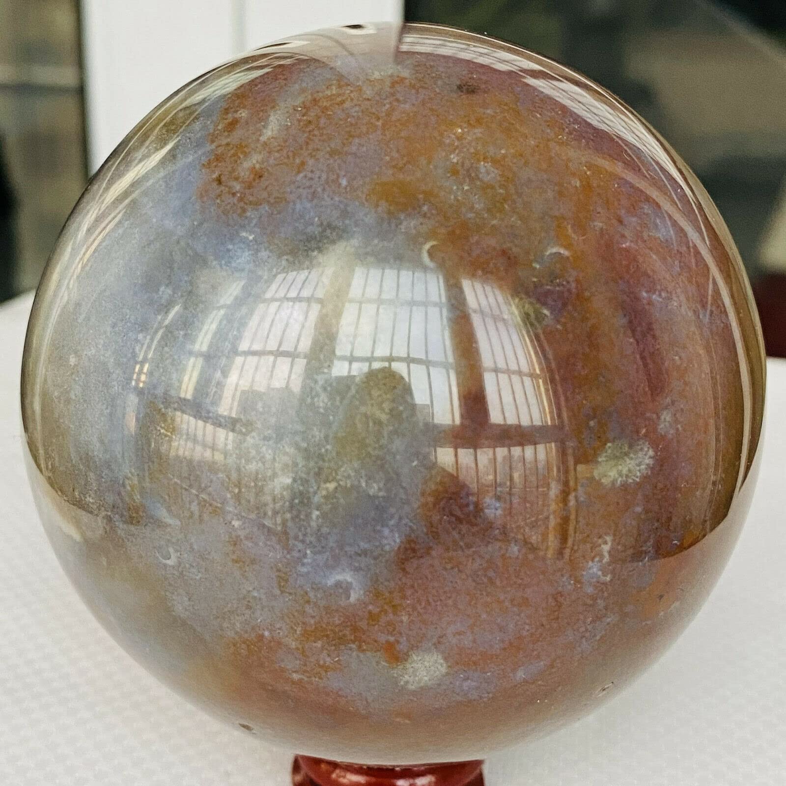 Decorazione in Cristallo 800 g Sfera di Quarzo Diaspro Naturale dell'Oceano Sfera di Cristallo miracolosa Collezioni di casa