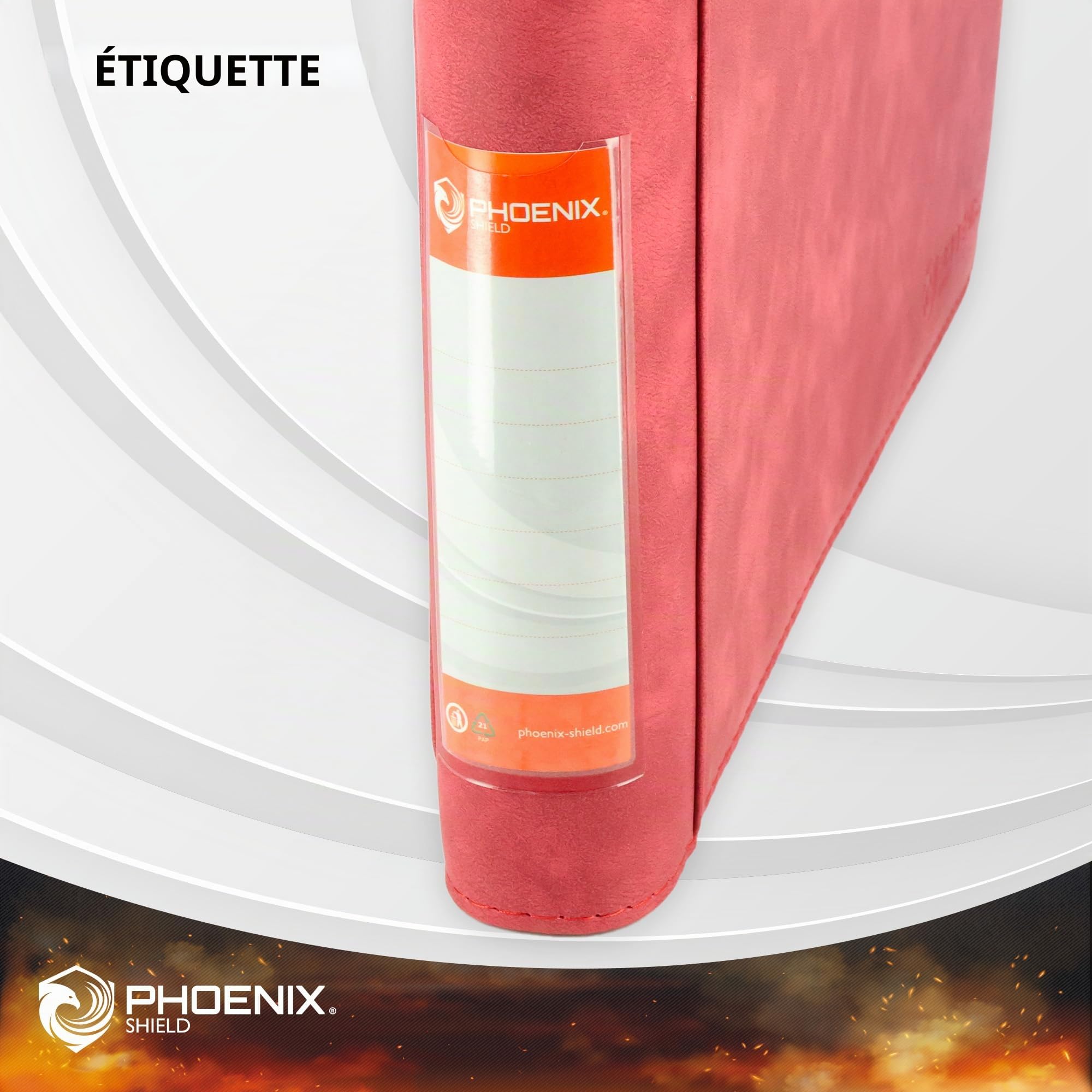 Phoenix Shield 69108 – Album rouge effet cuir 9 pochettes pour cartes en toploader (360 cartes) – Classeur rigide à fermeture éclair avec ouverture latérale