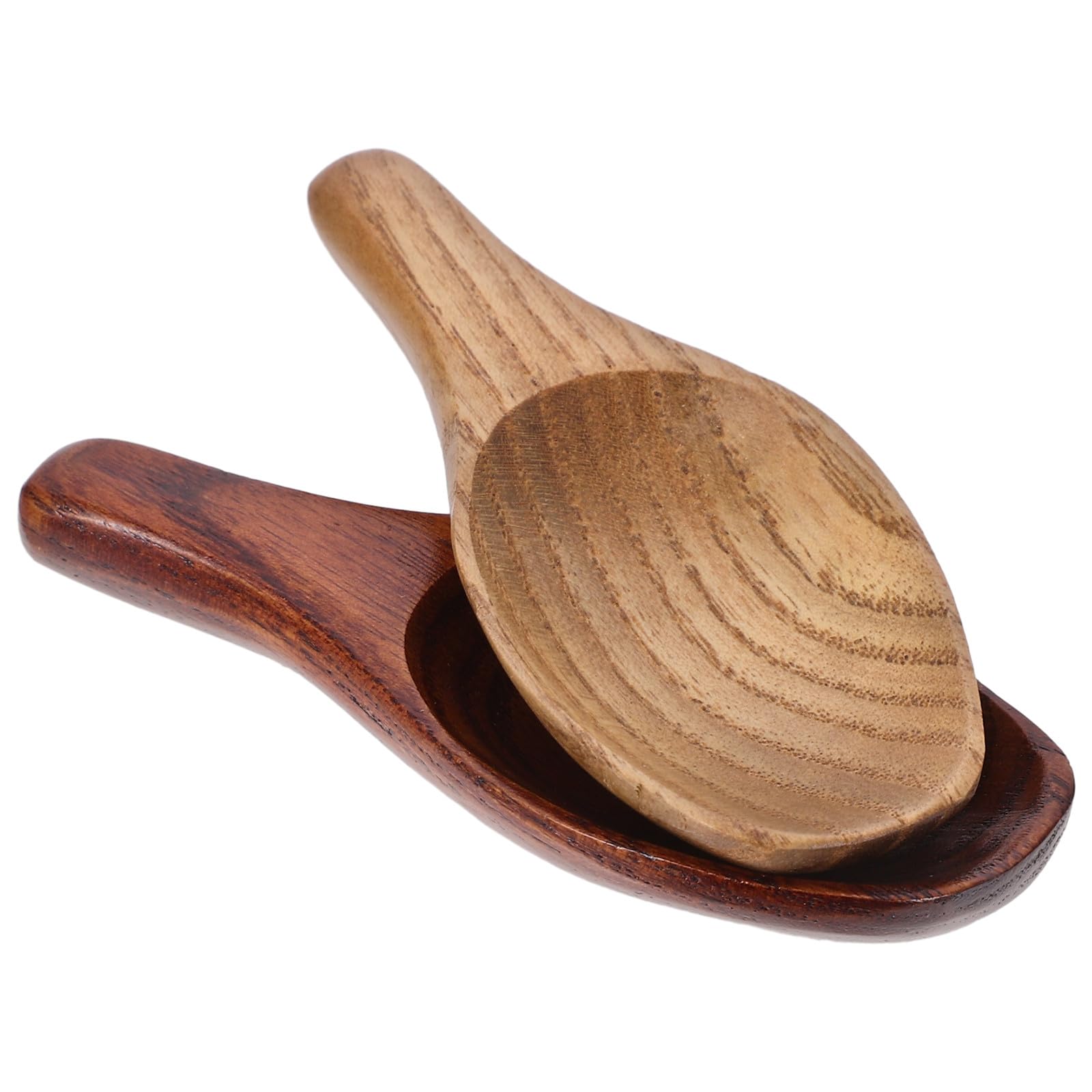 2pcs Japanese Style Short Handle Wooden Spoons Wide Mouth Scoops for Loose Tea Leaves Mung Beans Coffee Beans Milk Powder Measuring Kitchen Gadgets