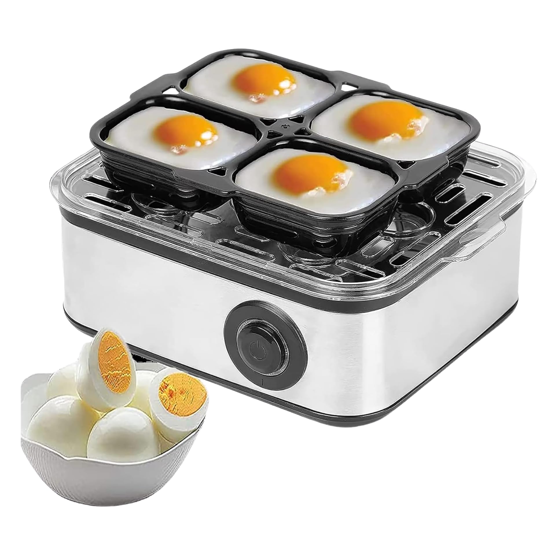 Drumstone (𝗦𝗽𝗲𝗰𝗶𝗮𝗹 𝟱 𝗬𝗲𝗮𝗿𝘀 𝗪𝗮𝗿𝗿𝗮𝗻𝘁𝘆) 2-in-1 Dual Function Egg Boiler, 500W | Stainless Steel, 3 Boiling Modes | Automatic Off & Dry Cutoff | Prepares 8 Hard-Boiled or 4 Poached-image-10