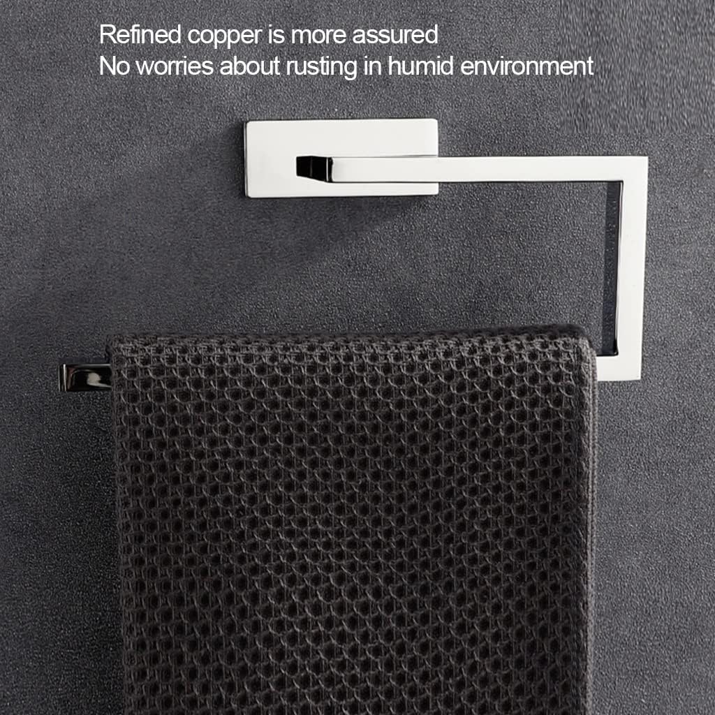 LSLYTQ All Copper Towel Ring, Bathroom Square Hand Towel Holder, Nordic Hardware Pendant, Bathroom Towel Hanger