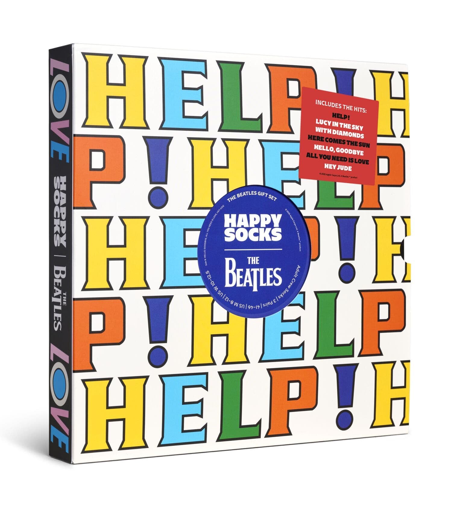 Happy Socks Calcetines The Beatles 6-Pack Gift Set Algodón Unisex Negro 41-46
