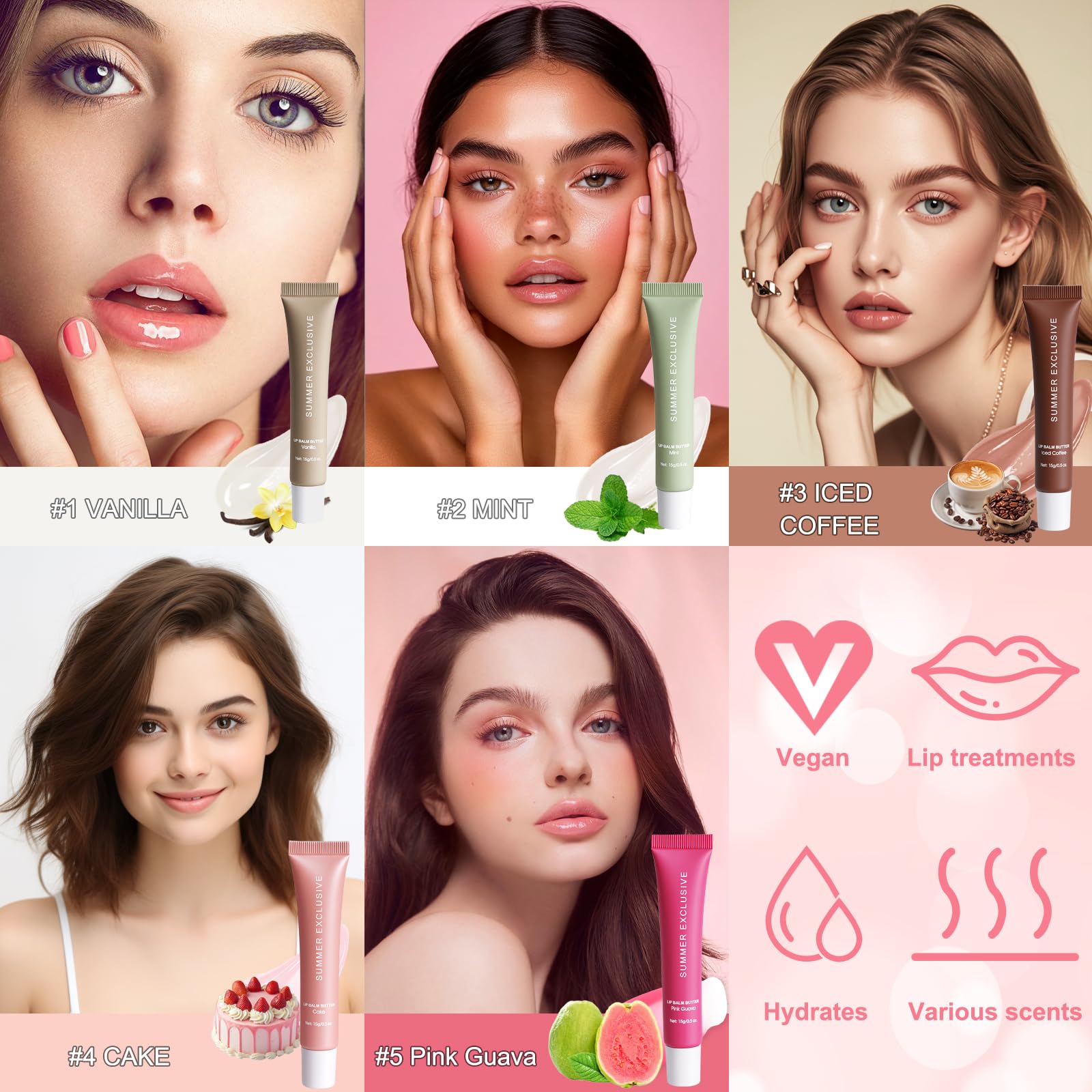 Sommer-Lippenbalsam-Butter als Lippenpflege-Geschenk für Frauen oder