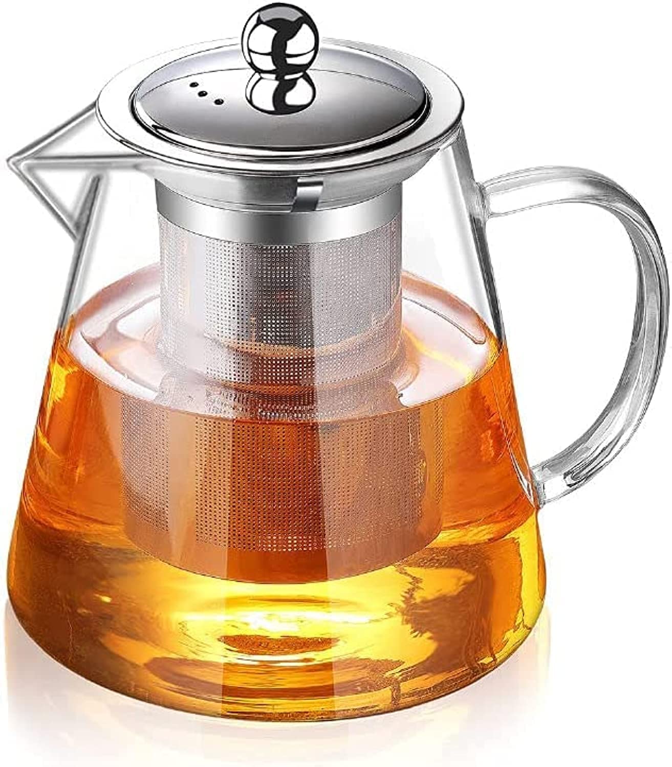 AUTOYSUR Glass Teapot with Infuser Tea Pot 25oz/32oz/43oz Tea Kettle Stovetop Safe Blooming and Loose Leaf Tea Maker Set - 950ml