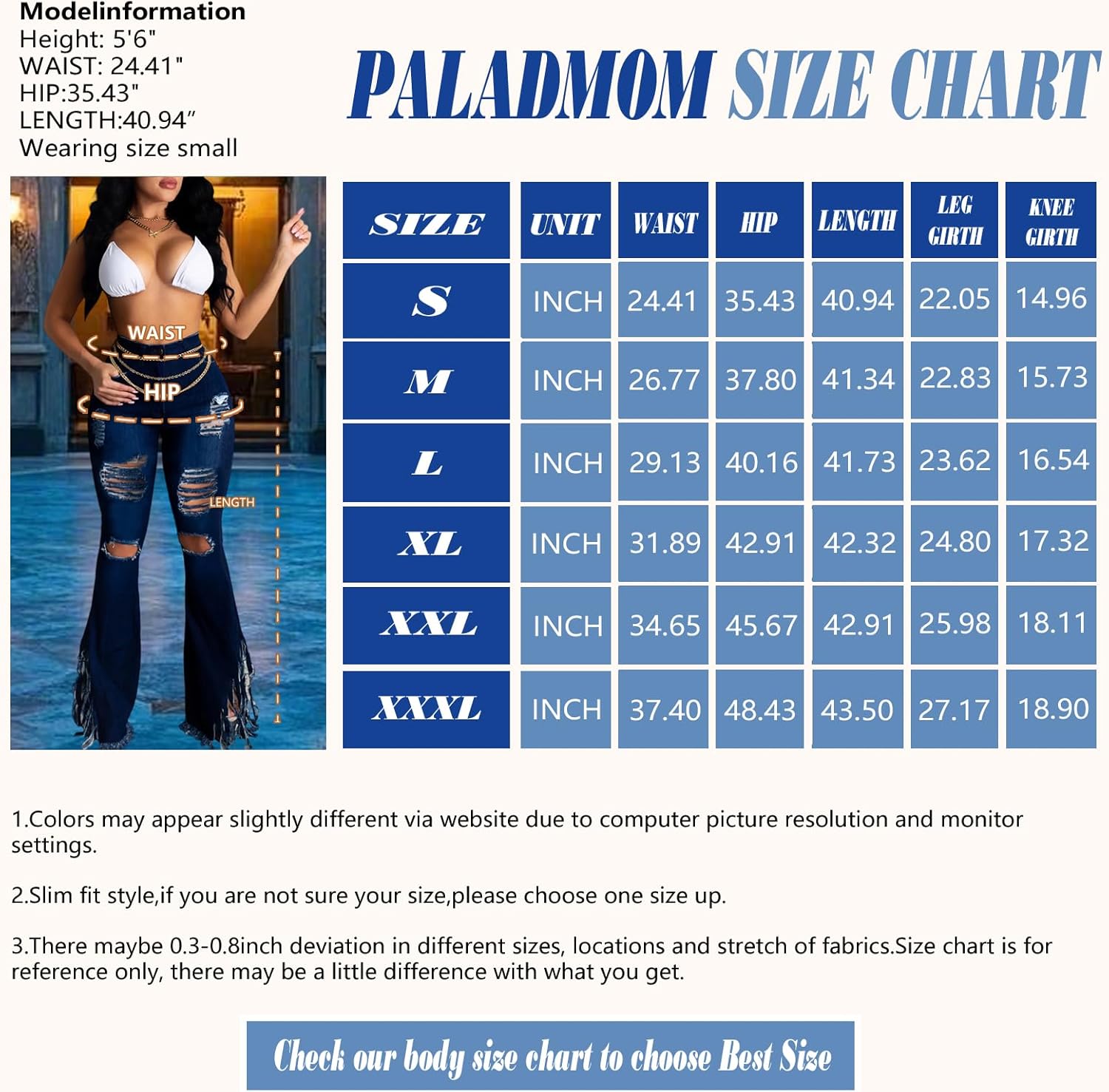 70s Bell Bottom Jeans for Women Elastic High Waisted Raw Hem Denim Pants Classic Vintage Flared Jeans - Image 4