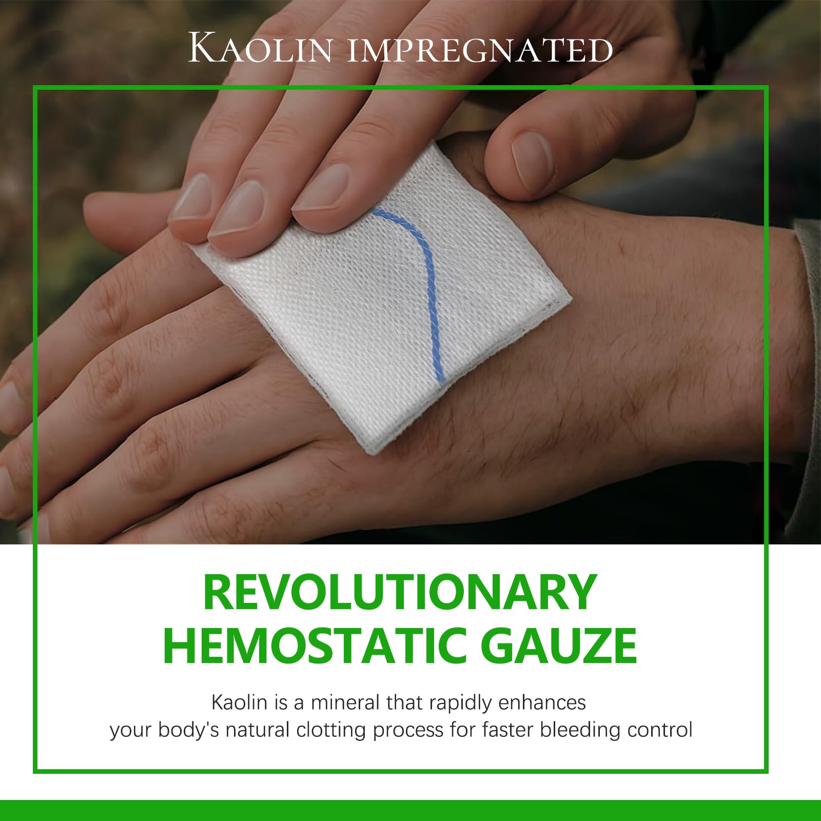 Quick Clot Kaolin Hemostatic Gauze – First Aid Supplies for Fast Bleed Stop — Amazon image 3