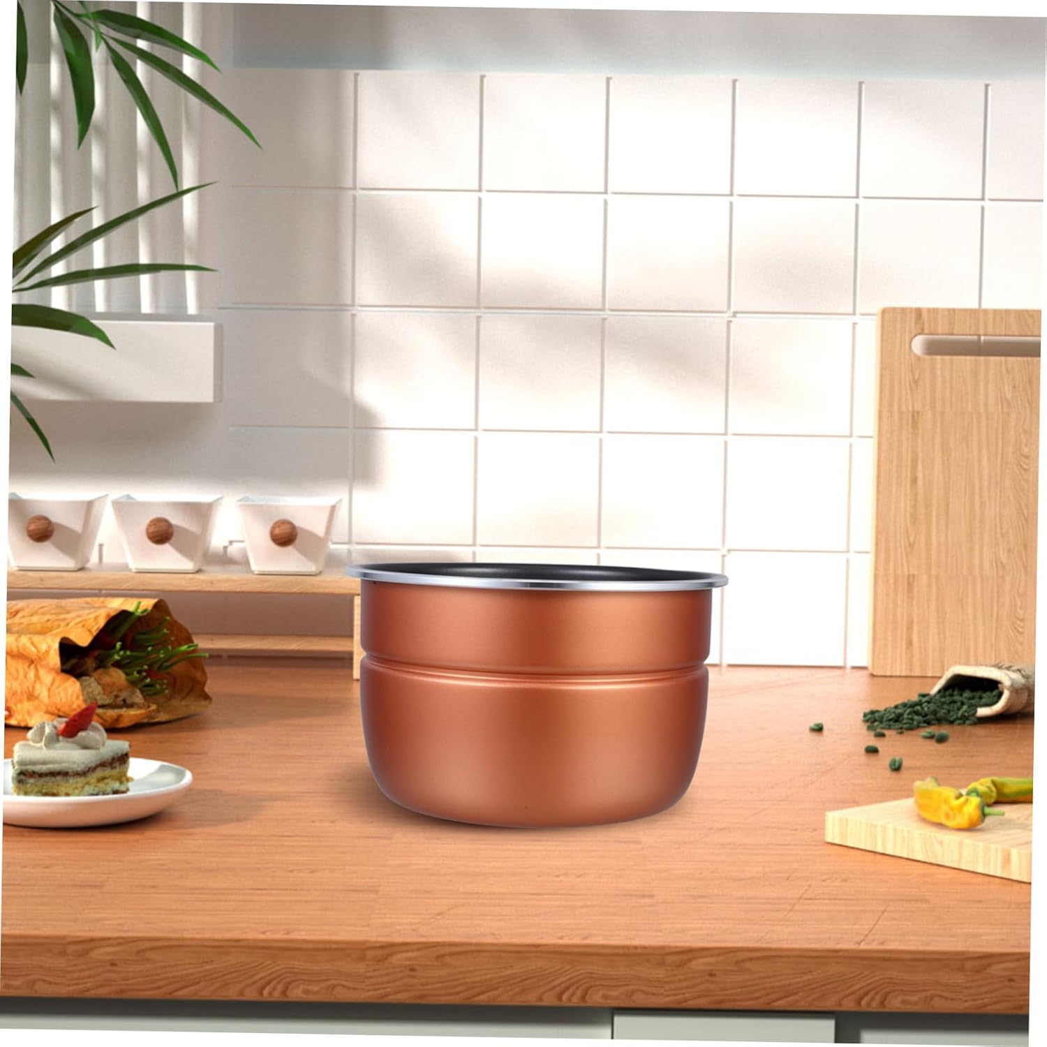 Alipis 1 Set Replacement Non-stick Inner Pot For Electric Rice Cooker Aluminum Alloy Pressure Cooker Liner Easy To Clean Inner Pot For Daily Family Cooking