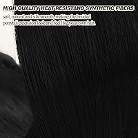 Vista 60 de BARSDAR Extensión de Cola de Caballo Trenzada de 30 Pulgadas de Largo - Extensiones de Cabello de Cola de Caballo Trenzada Rubia Recta Envolvente