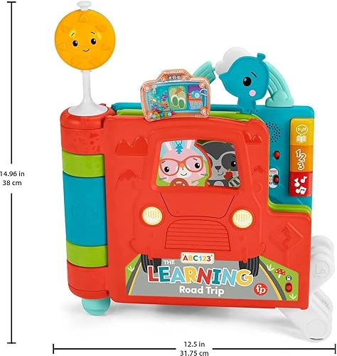 Miniatura 7 de Fisher-Price Libro de actividades gigante sentado a pie juguete de aprendizaje electrónico y centro de actividades para bebés y niños pequeños de 6