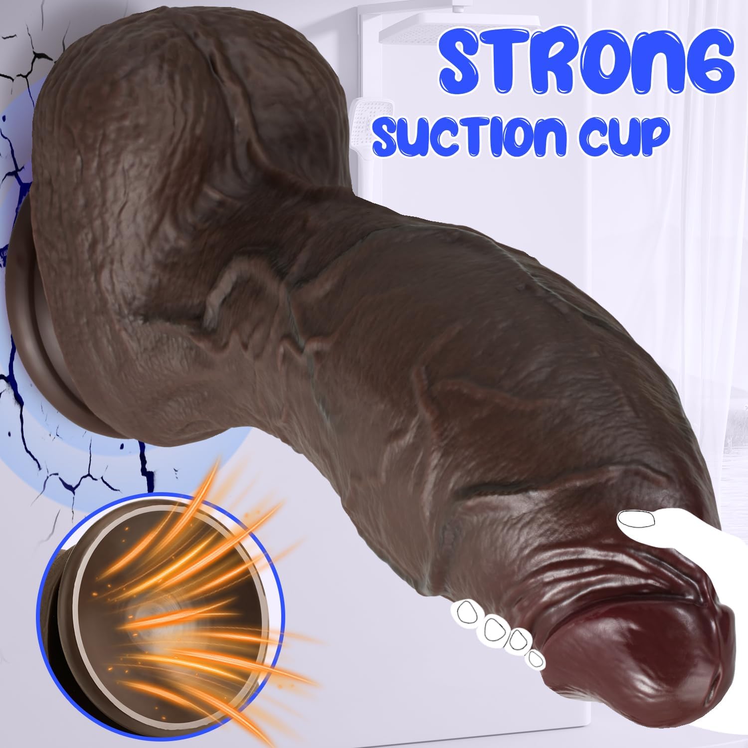 12.7 Inch Realistic Huge Thick Black Dildo - 4.3'' Diameter XXXL Giant Big BBC Dildos with Strong Suction Cup for Anal Play, Adult G-spot Penis for Advanced Male Female Adult Toys