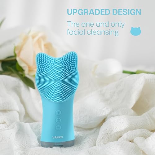 Miniatura 6 de VRAIKO MIA Cepillo de limpieza facial, cepillo de limpieza facial recargable impermeable, con silicona suave y vibración sónica ajustable, para