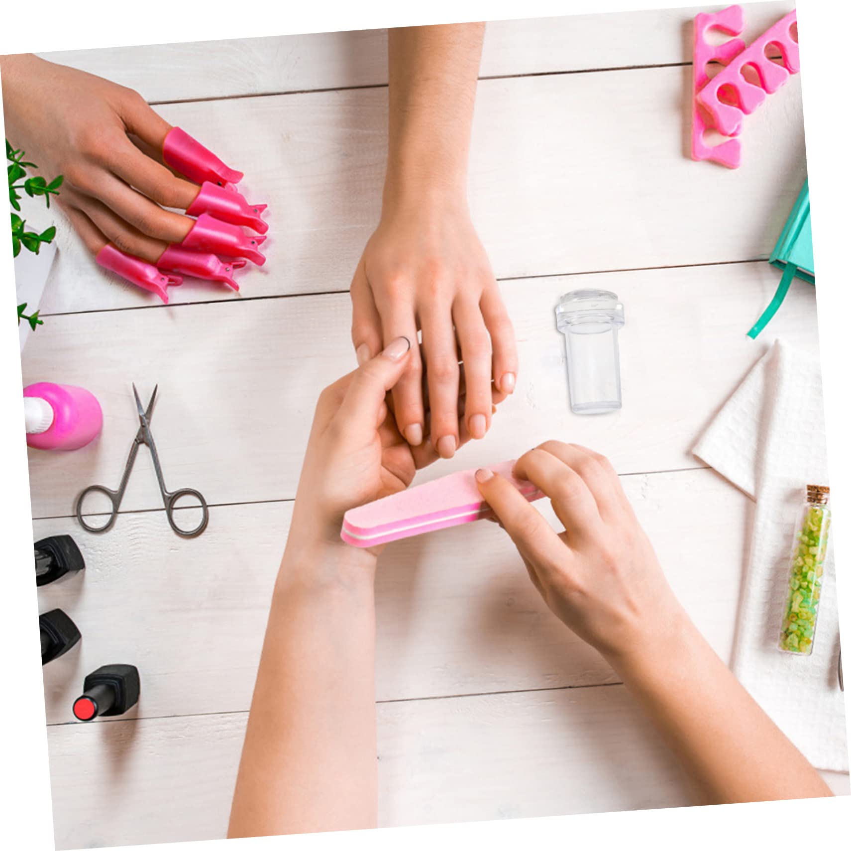 12 Set Timbro in Silicone Per Nail Art Strumento Per Stampare Le Unghie Timbro Per Unghie Raschietti Per Manicure in Silicone Unghia Morbida Gel Di Silice Testa Morbida Maneggiare