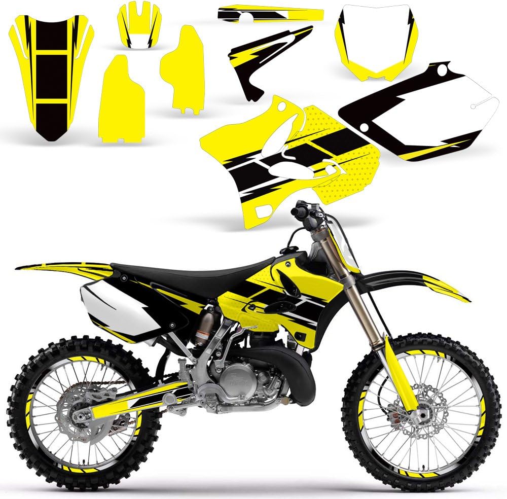 MX Dirt Bike Graphics kit Sticker Decal Compatible with Yamaha YZ125/YZ250 2002-2014 - Black and Yellow