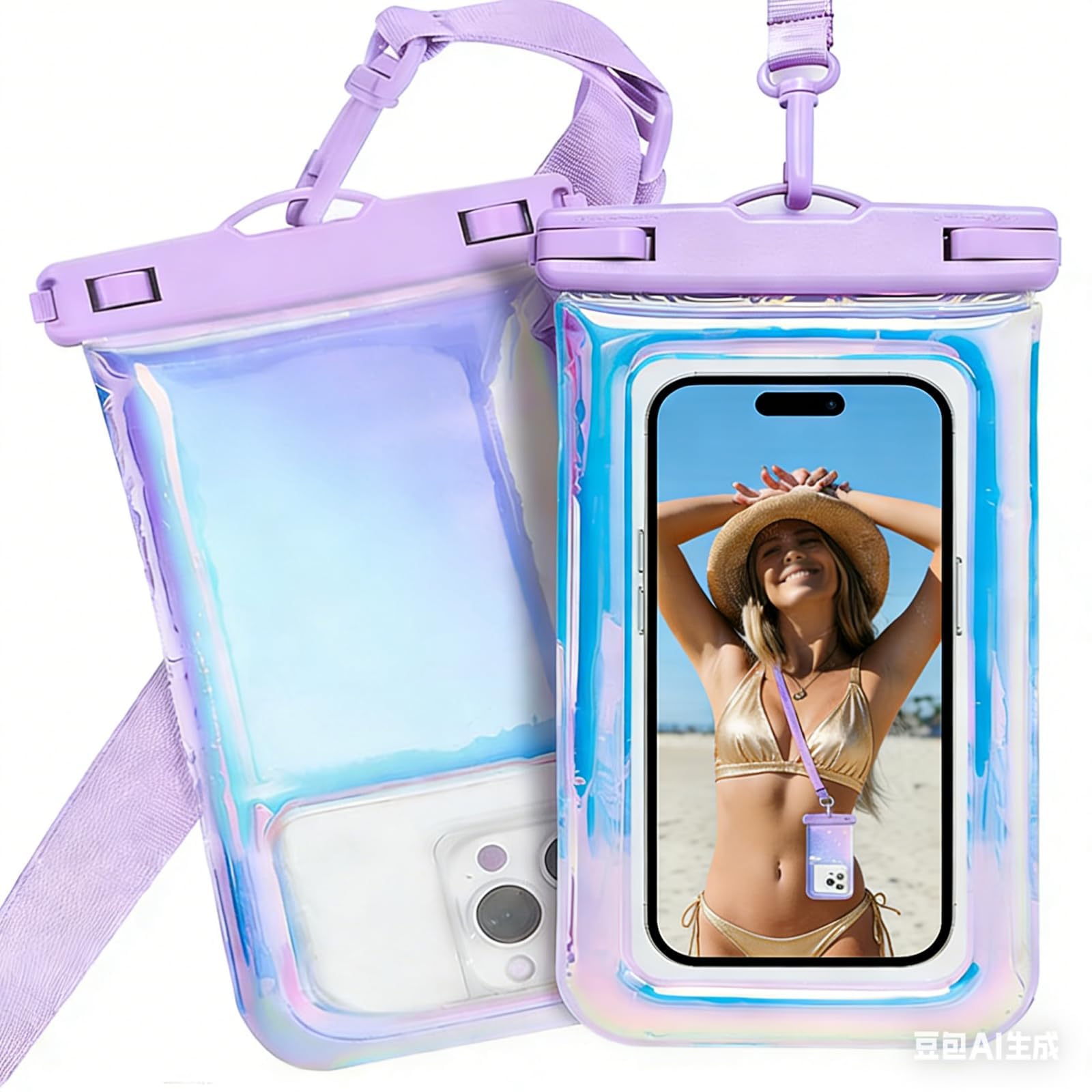 MOLOSLEEVE 1 Pack Waterproof Phone Pouch [Floatable], Waterproof Phone Case for iPhone 17/16 Pro Max/15 Pro/14/13, IP68 Cellphone Dry Bag Beach Cruise