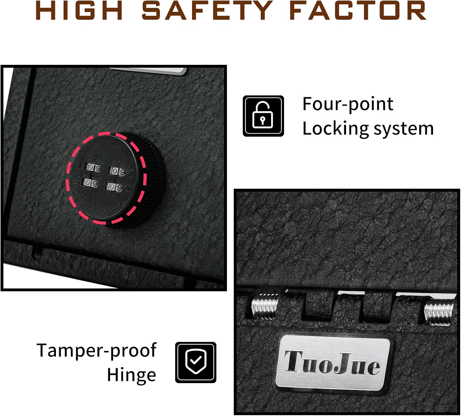 Center Console Safe Gun Safe Box Compatible with 2021-2024 Tesla Model Y and 2021-2023 Model 3, with 4-Digit Combo Lock, Center Console Organizer