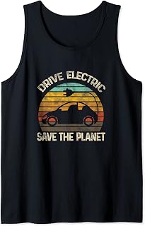 Drive Electric, Save The Planet-ev Electric Vehicle Mechanic Tank Top