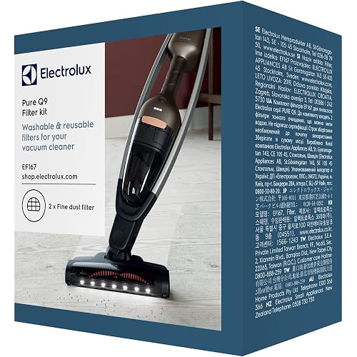 Electrolux EF167 Filter Set for QX9 (Twin Pack, 2 Washable Pre Motor Filters, Optimal Filtration Performance, Easy Cleaning, Regular Filter Replacement) Black