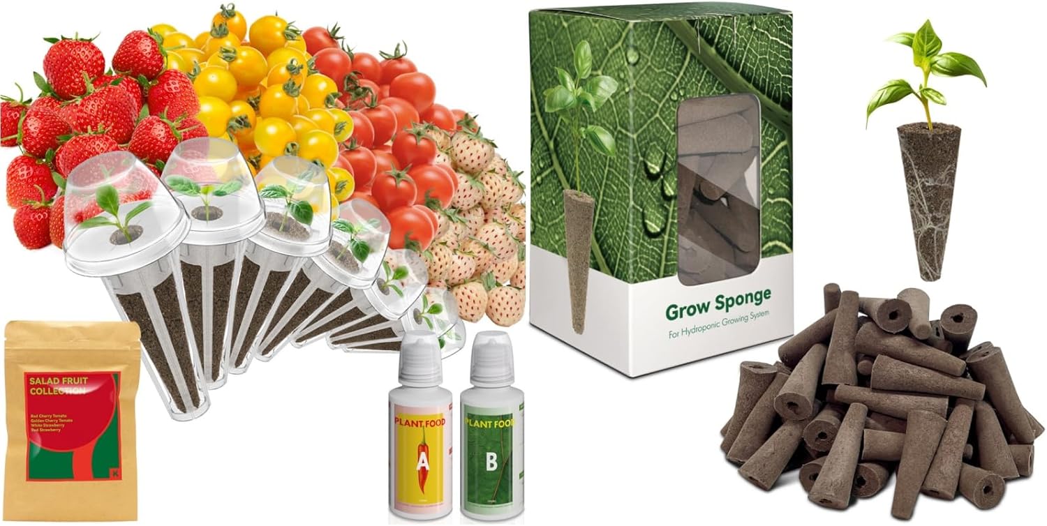 inbloom Strawberry & Tomato Seed Pod Kit (7-Pods) and 100pcs Grow Pod Labels for Replacement