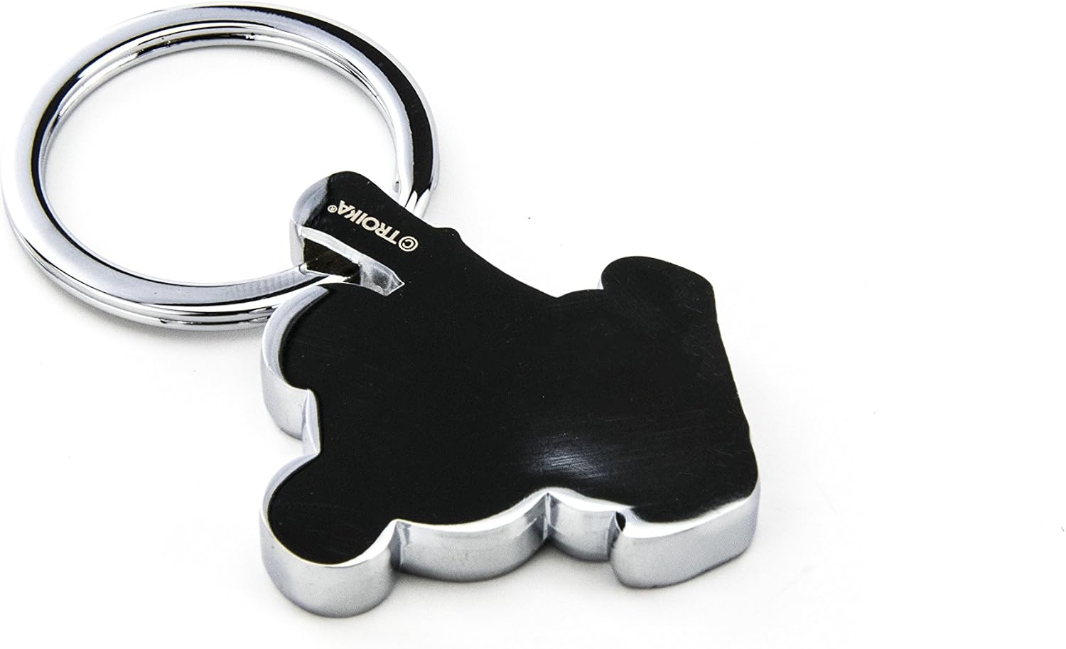 TROIKA Bamboo Panda – KR10-03/CH – Keyring – cast Metal/Enamel– Shiny – Chrome Plated – Multicoloured – TROIKA-Original