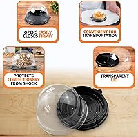 Vista 4 de Treat Box Pack 50 - Pack Mini Cupcake Containers for Desserts - 2.8 x 2.8" Plastic Food Grade Mini Cupcake Boxes Desserts Containers and Holiday