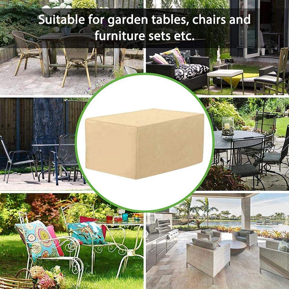 Housse de protection carrée en tissu Oxford 600D imperméable pour table de jardin - Anti-vent et UV - Convient pour table et chaises - 200 x 160 x 70 cm - Vert