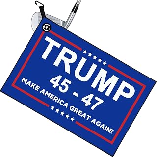 Trump Magnetic Golf Towel for Golf Bags – Premium Microfiber Club Cleaner 24”x16” – Golf Accessories for Men & Women – Large Magnet Rag with Clip – Essential Golfer Gifts