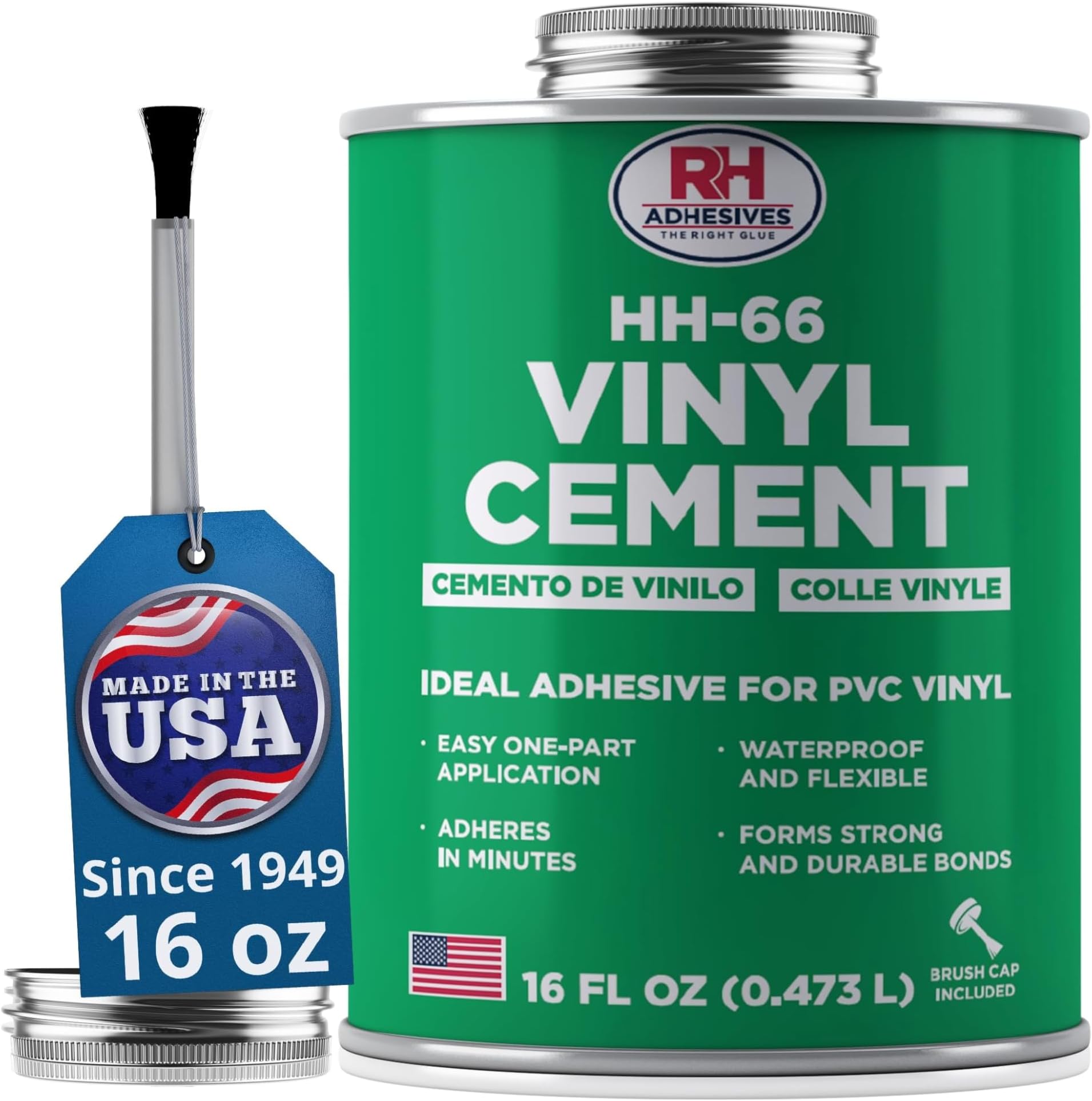 RH Adhesives HH-66 PVC Vinyl Cement with Brush 16 Ounce by HH-66 PVC Vinyl Cement (1)