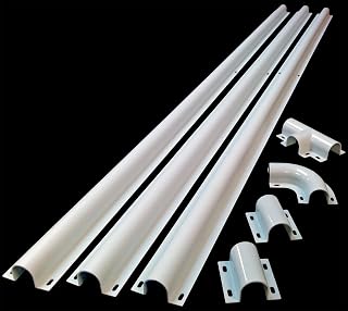 Electriduct 1" White Plastic Flanged Wire Guard Kit - 59" Length, Custom Style, Screw-In Installation