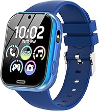Orologio Smartwatch per Bambini, Telefono Intelligente per Ragazza Ragazzo con 19 Giochi, Contapassi, Musica, Fotocamera, SOS, Torcia, Sveglia Regalo Smartwatch per Bambino 4-12 Anni Regalo, Blu scuro