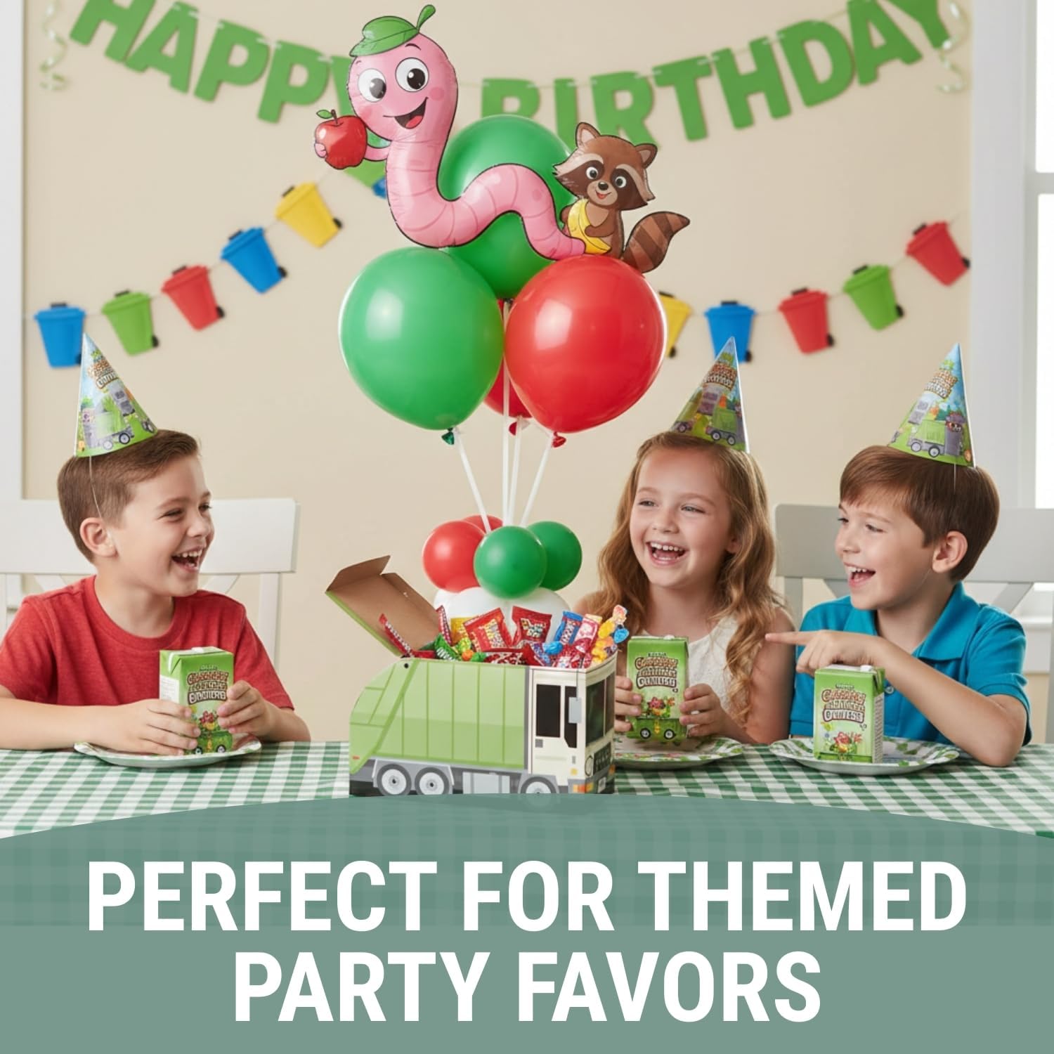 Fun Express 7" x 4 1/4" Garbage Critters Garbage Truck Favor Boxes - 12 Piece