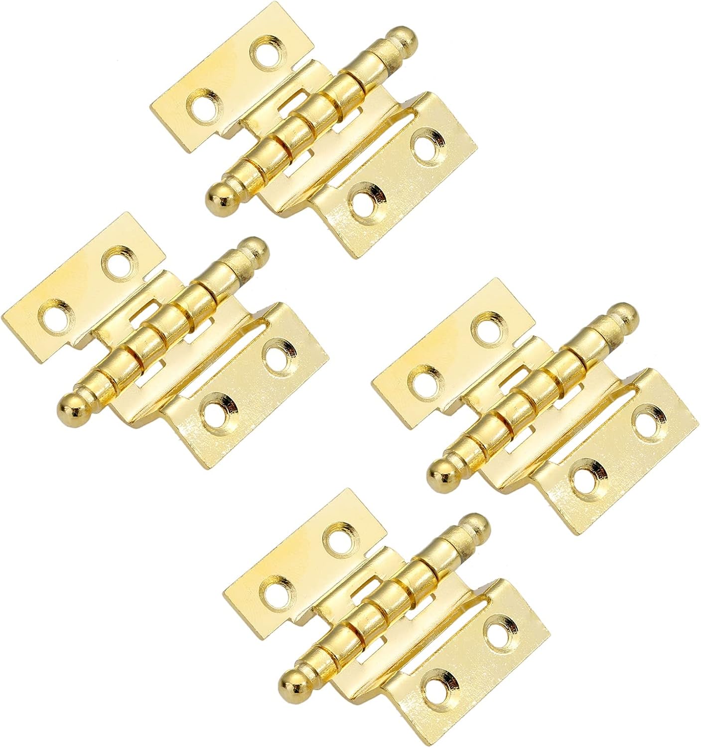 4Pcs Gold Furniture Decorative Hinges，Cabinet Door Luggage Crown Hinge Holes Decor for Vintage Wooden Jewelry Box 40mm