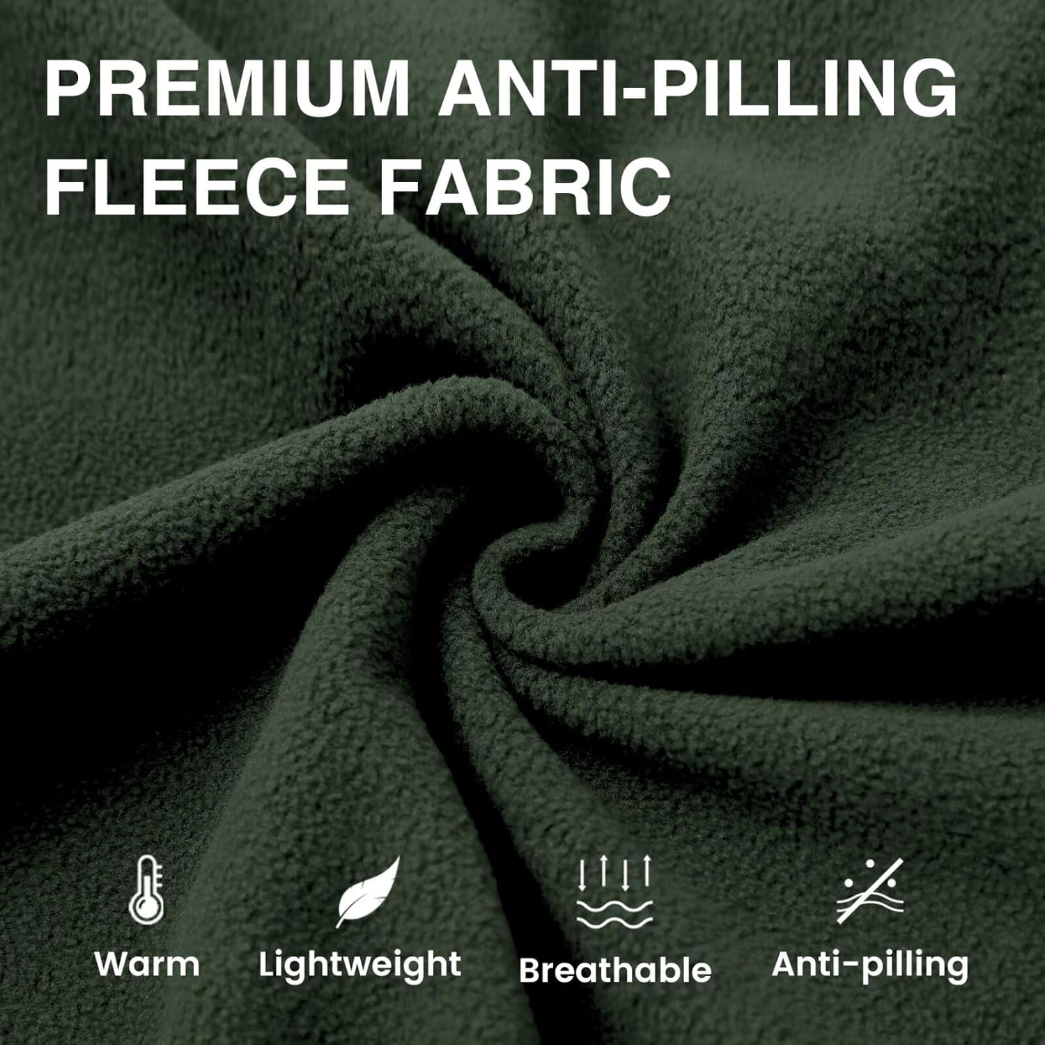 Rouen Hoodies for Men Golf Quarter Zip Hooded Pullover Athletic Warm Polar Fleece Long Sleeve Half Zip Sweatshirt for Men - Image 4