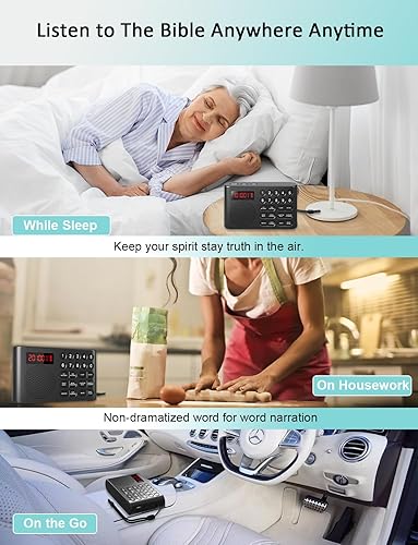 Miniatura 4 de iGuerburn KJV Audio - Reproductor de Biblia para personas mayores, Biblia electrónica antigua y nueva versión en versión King James, Biblia hablante
