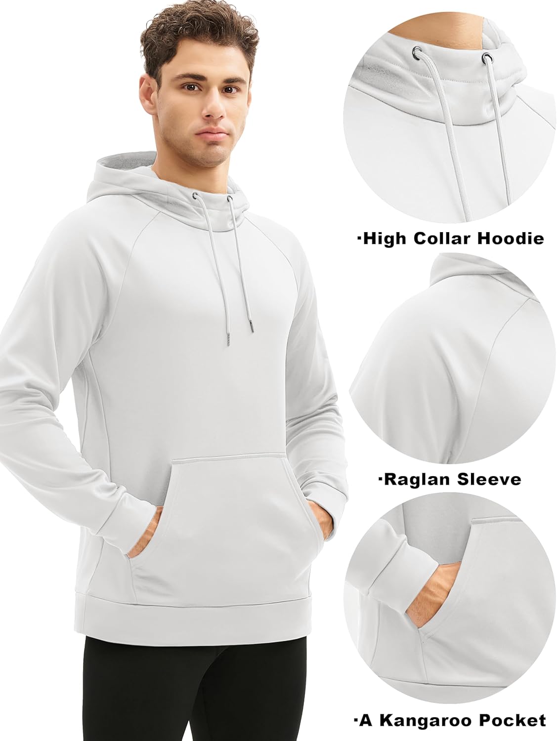 MAGCOMSEN Mens Hoodies Fleece Lined Casual Athletic Sweatshirts Pullover with Kangaroo Pocket - Image 6