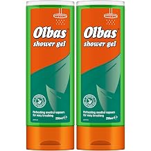 Olbas Shower Gel 250ml - Refreshing Menthol Vapours for Easy Breathing - Contains Pure Plant Oils Pack of 2