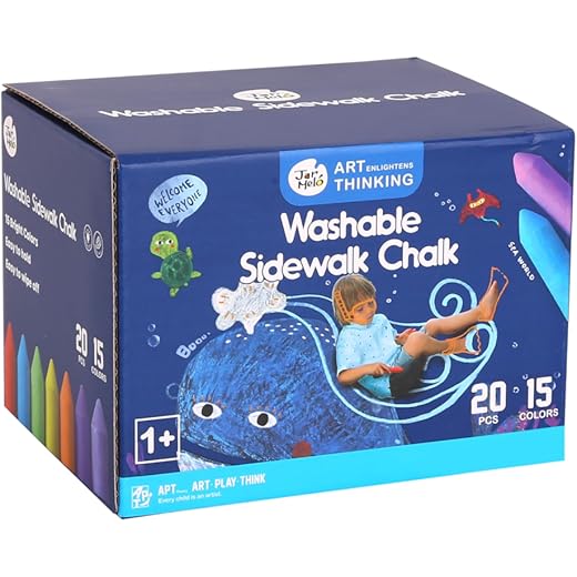 Jarmelo Washable Sidewalk Chalk - 15 Colors