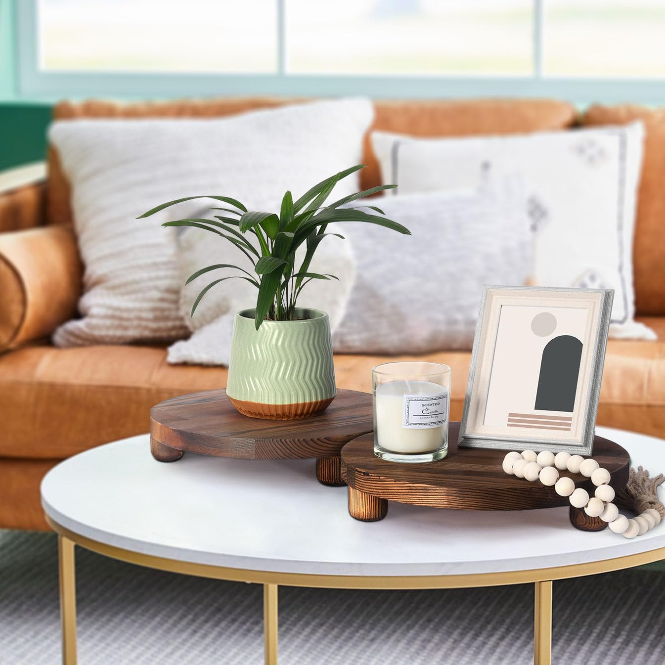 Amazon.co.jp: [GZGZ] 花台 木製 敷板 飾り台 並丸型足付 8号 25.4cm