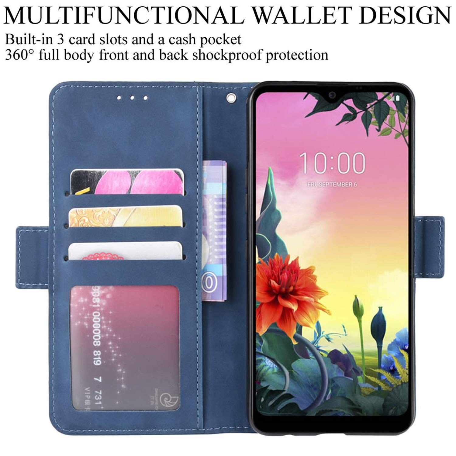 HualuBro Retro Leder-Hülle Für LG K50S – Klappcase Mit Kartenfächern & Magnetverschluss