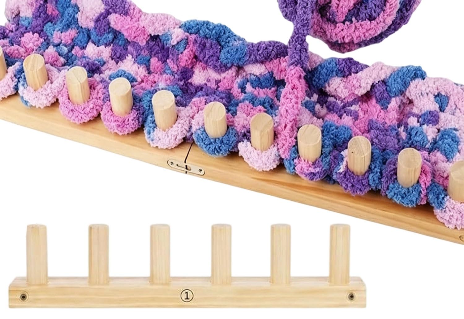 HKJGNH 1/2/3Pcs Chunky Knitting Blanket Looms Set Wooden Weaving Loom Kit with Screwdriver & Assembly Tools, DIY Crochet & Knitting for Beginners to Make Throws & Blankets(1pc)