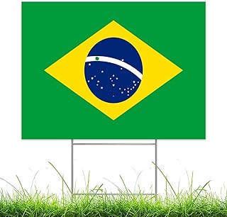 Brazil Corrugated Plastic Lawn Sign Brazil Falg Corrugated Plastic Yard Signs with H Stakes National Flag Country Souvenir Garden Party Decor Yard Signs 18x24in Double Sided Yard Signs