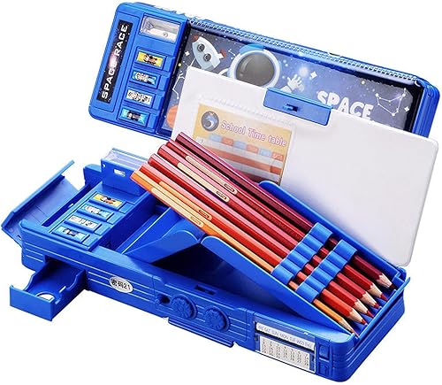 Miniatura 8 de Estuche multifunción desplegable para niños, traje espacial de astronauta, estuche para bolígrafos, portalápices para estudiantes de escuela, cielo