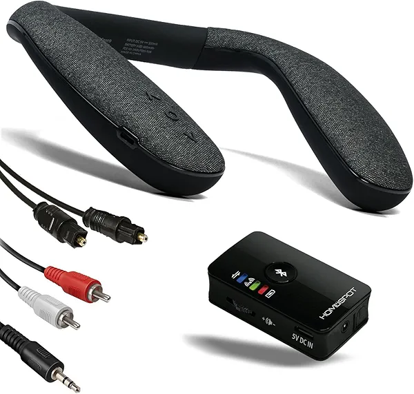 HomeSpot Wireless Neckband Speaker with Bluetooth Transmitter Set for TV and Low Latency Gaming Boomerang