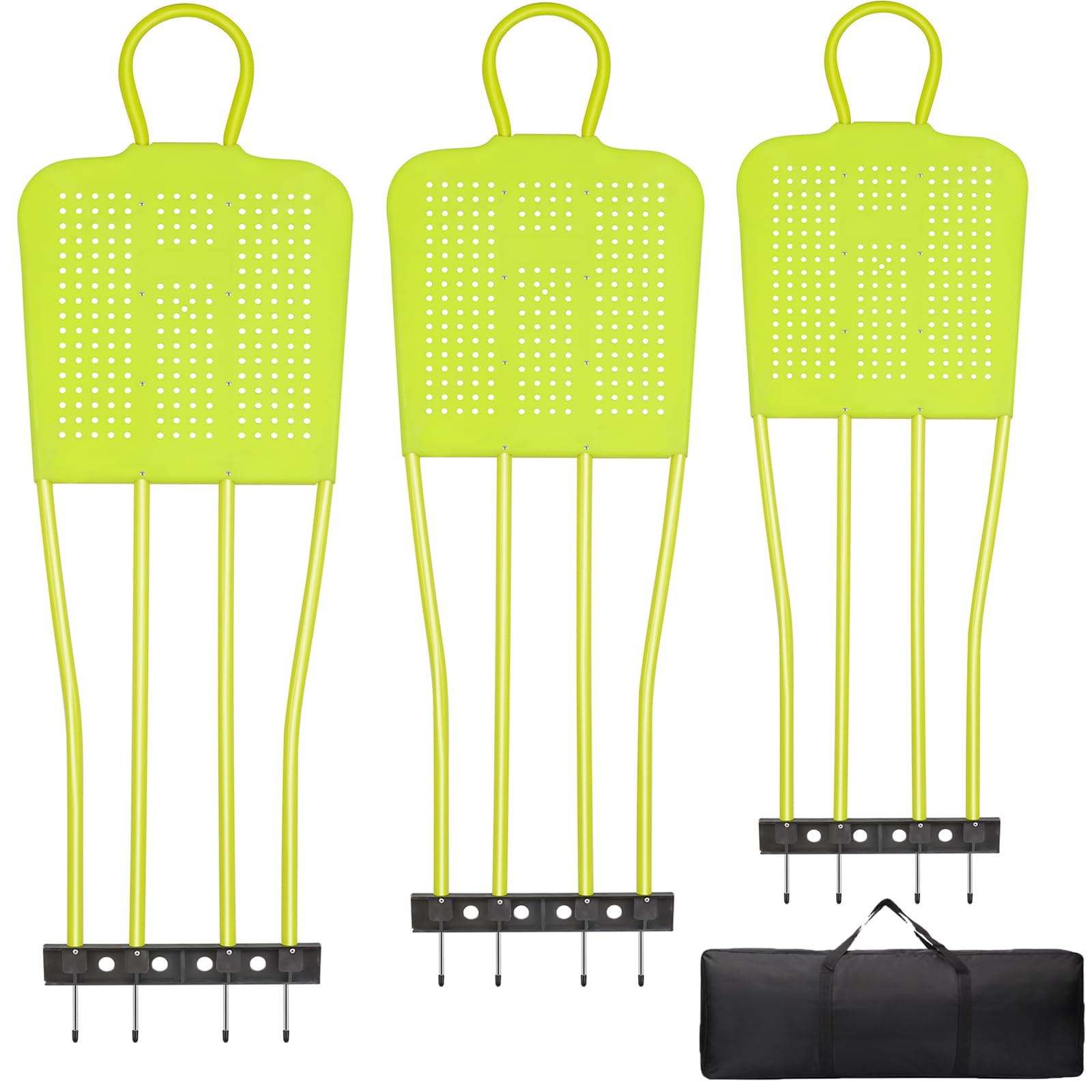 Photo 1 of Rzjoke Free Kick Mannequin Soccer, 3 Pcs 68.9 inch Soccer Training Equipment Wall, Durable PVC Soccer Defender Dummy with Carry Bag (Fluorescent Green)