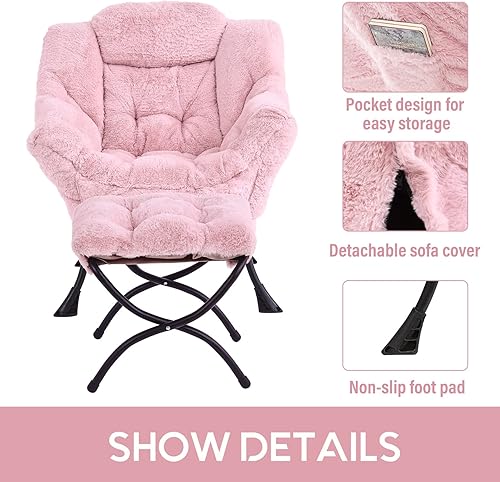 Miniatura 52 de Lita Silla relajada con otomana, tapizado ornamental, moderno de ocio, contemporáneo para lectura con reposabrazos, un bolsillo lateral para sala de