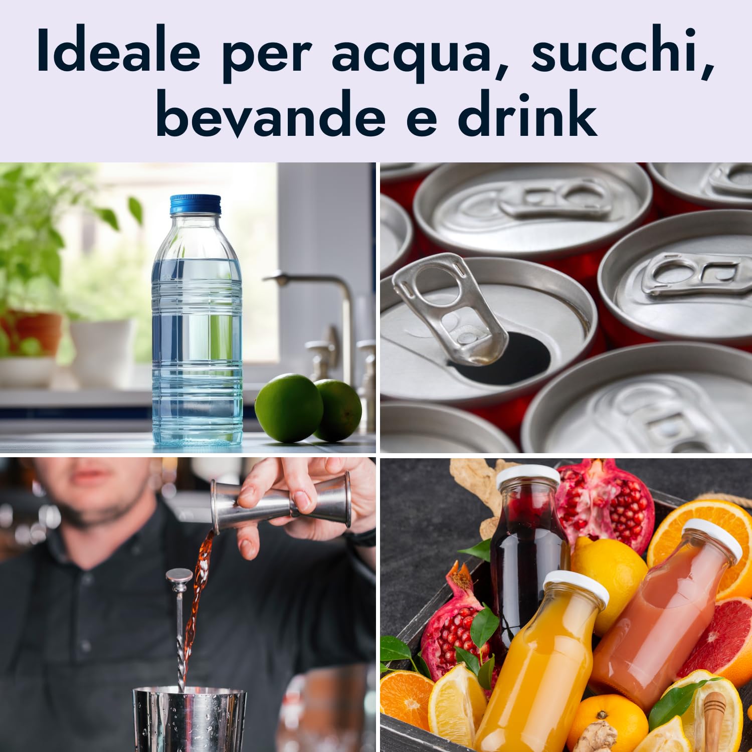 Evviva Bicchieri Acqua Vetro, Set da 6, Bicchieri in Vetro Colorati, Moderni, Particolari, Capacità 350 ml, Lavabili in Lavastoviglie. Colore: Azzurro