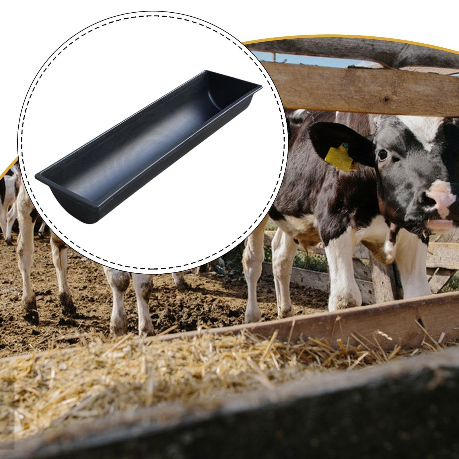 Comedero para Ganado Abrevadero para Ovejas Alimentador para Terneros Y Contenedor Agrícola con Diseño Espacioso Que Reduce Desperdicio Adecuado para, 45 Cm X 25 Cm Negro