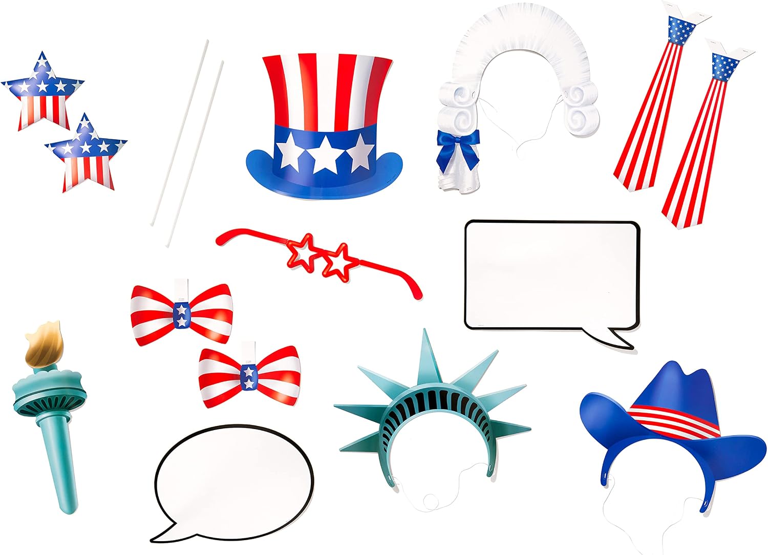 American Greetings Patriotic Party Supplies, Photo Booth Kit (15-Count)