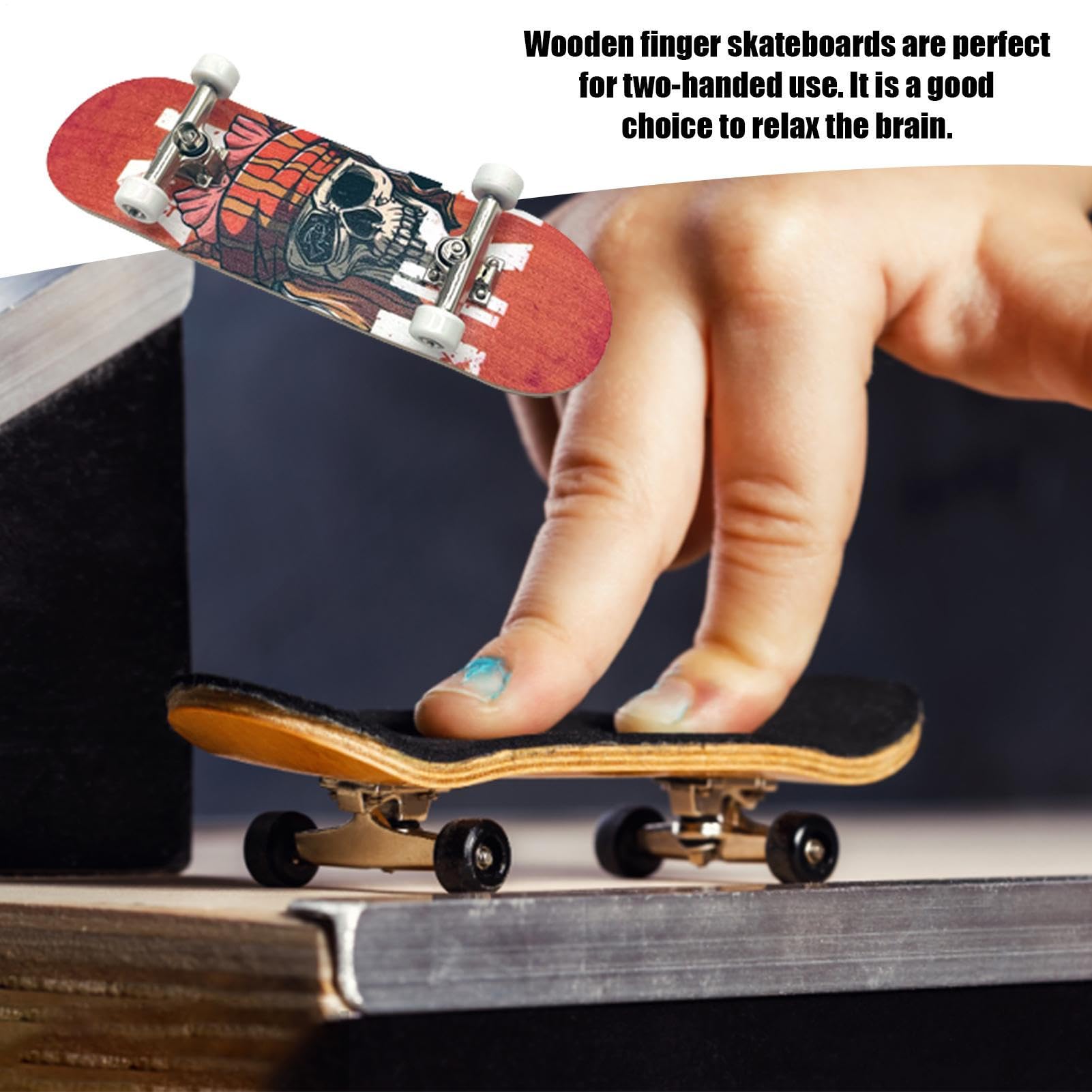 Générique Mini Skateboard con dita - Skateboard con dita Giocattoli | Ruota con cuscinetto per guida in legno | Mini giocattoli da skateboard in legno, regali per feste, regali di compleanno creativi