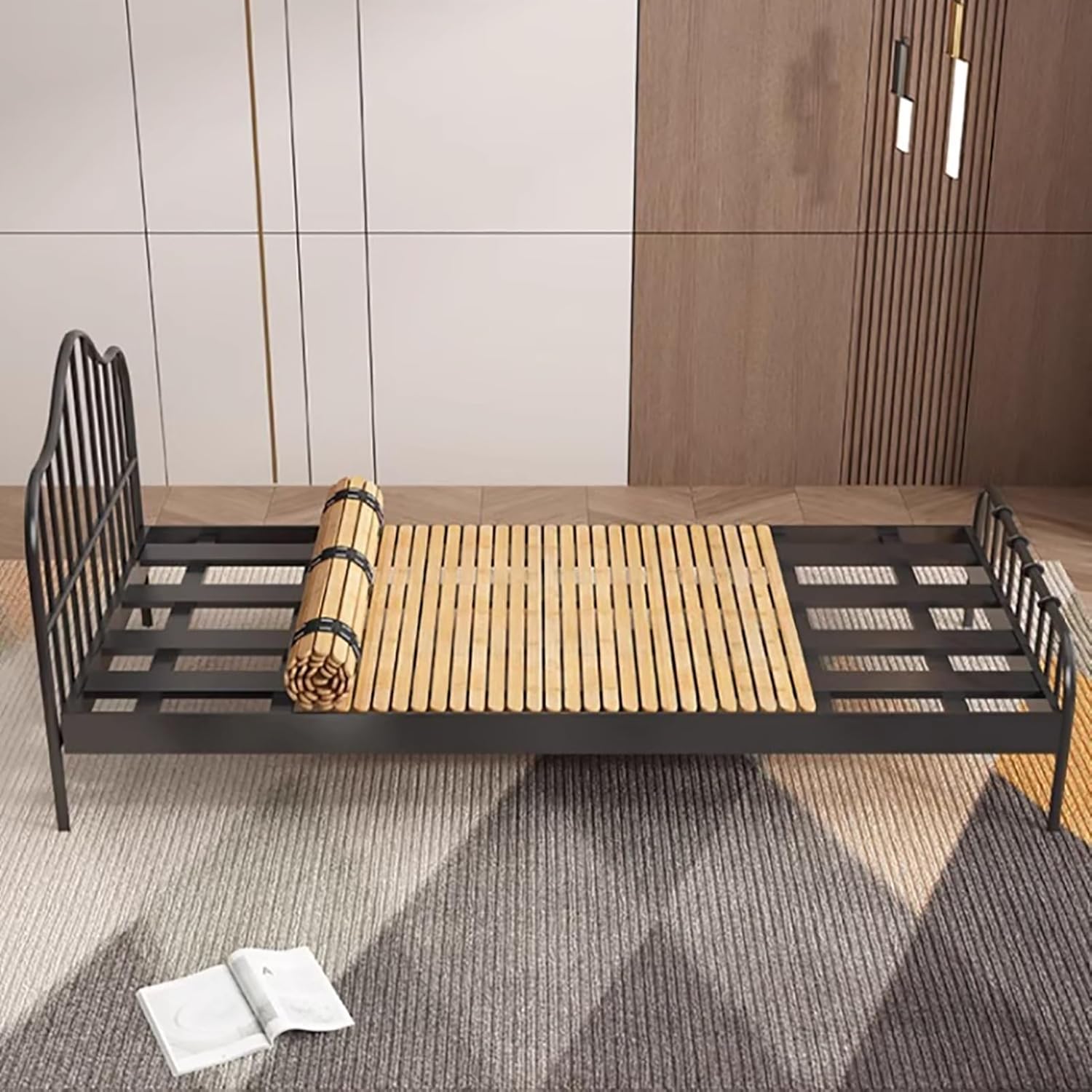 Bamboo Bed Support Slats, Roll-Up Mattress Pad, Breathable Sleeping Mat for Single Bed & Sofa Topper (W0.7xL1.9m) - Durable, Eco-Friendly Sleep Solution