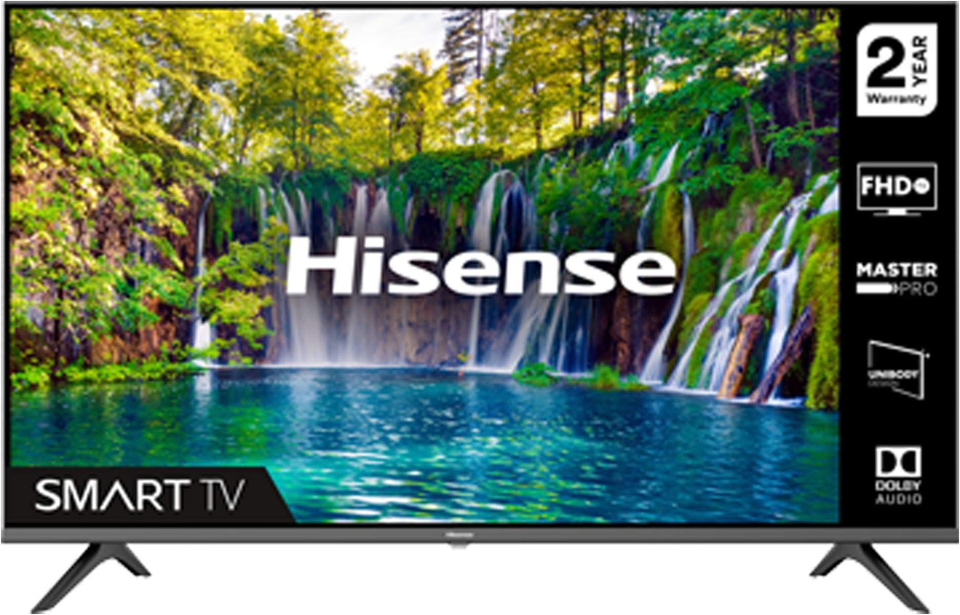 HISENSE 40A5600FTUK 40-inch Full HD 1080P Smart TV with dbx-tv Sound, WiFi, USB Playback, Netflix, Freeview play (2020 series), Black, Operating System VIDAA